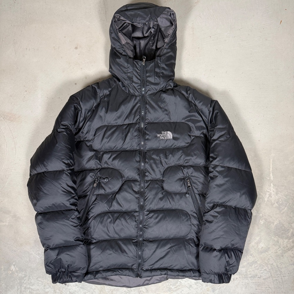 The North Face Gore-Tex Puffer Jacket Mens M Black Ripstop Hooded Down Parka